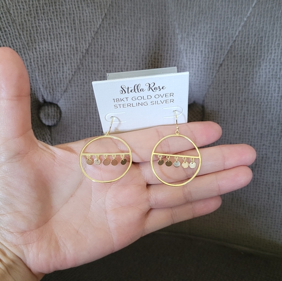 Stella Rose🌹Open Circle⭕ w/Discs📀 Earrings - Picture 4 of 13